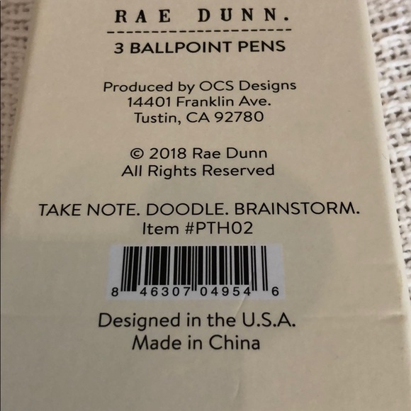NIB Rae Dunn TAKE NOTE, DOODLE, BRAINSTORM pens - Picture 5 of 5